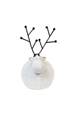 Small Ceramic Deer w/Metal Antlers - Oak Furniture Store & Sofas