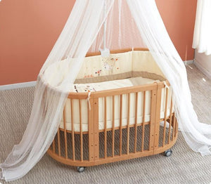 Solid Neutral Beech 3 in 1 Baby Cot Bed (New Product Coming Soon!) - Oak Furniture Store & Sofas