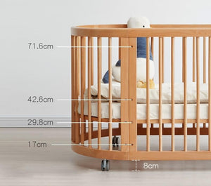 Solid Neutral Beech 3 in 1 Baby Cot Bed (New Product Coming Soon!) - Oak Furniture Store & Sofas