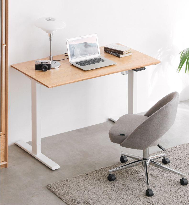 Solid Oak Top Height Adjustable Work Desk - Oak Furniture Store & Sofas