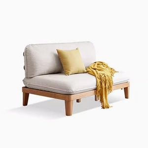 Tainn Armless Natural Solid Oak Sofa - Oak Furniture Store & Sofas