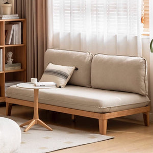 Tainn Armless Natural Solid Oak Sofa - Oak Furniture Store & Sofas