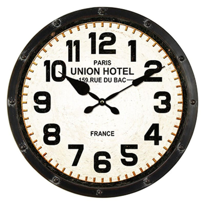 Union Hotel Iron Wall Clock KCL6063