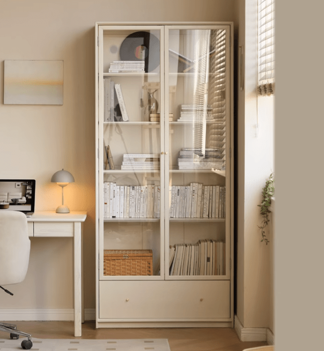 Vaja Solid Oak Painted Display/Book Cabinet