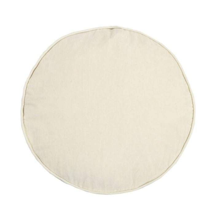 Velvet Cotton Round Cushion Bone White K1068878W