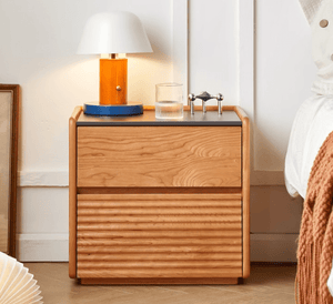Warburg Natural Solid Wood Bedside Table - Oak Furniture Store & Sofas