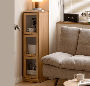 Warburg Solid Oak Display/Book Cabinet - Oak Furniture Store & Sofas