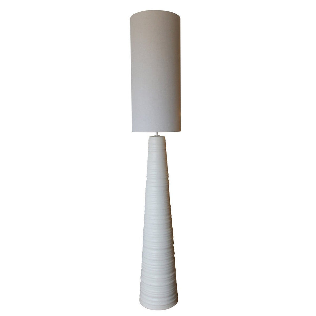 White Ceramic Linen Floor Lamp RRS3021 - Oak Furniture Store & Sofas