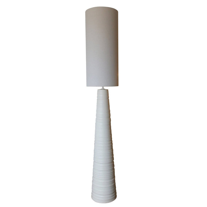 White Ceramic Linen Floor Lamp RRS3021