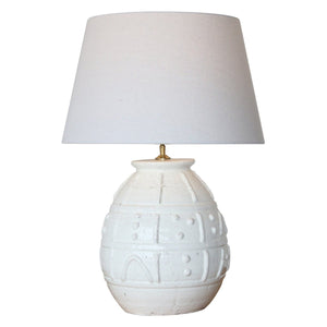 White Terracotta Linen Lamp RRS3017 - Oak Furniture Store & Sofas
