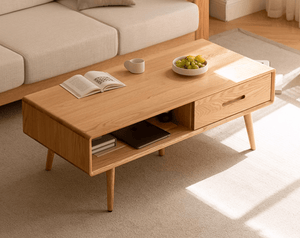 Yorko Natural Solid Oak Coffee Table - Oak Furniture Store & Sofas